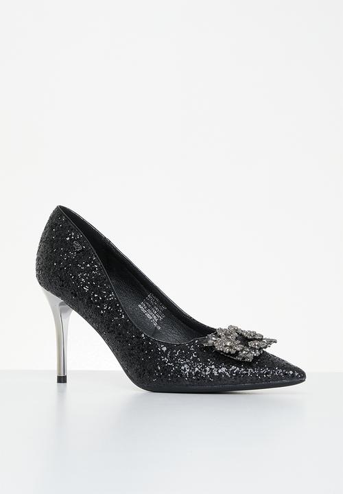 Miss Black - Crystal1 court heel - black