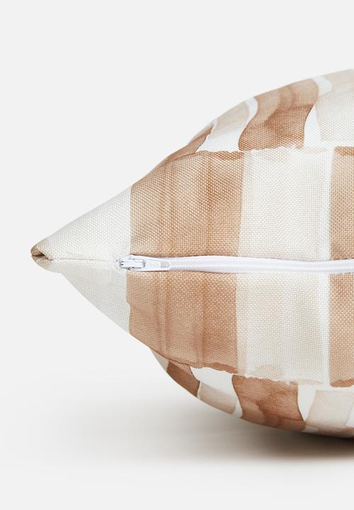 Fabric Bank  - Tiger striped cushion cover- tangerine