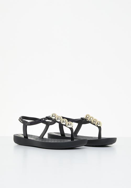 Ipanema - Beaded thong slipper -  black