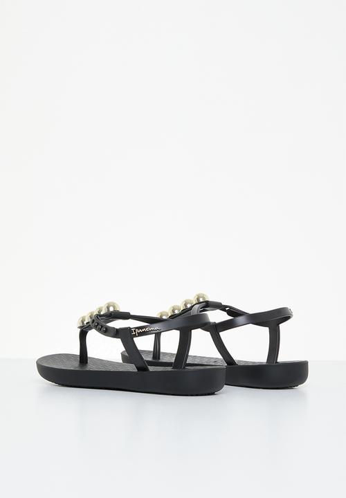 Ipanema - Beaded thong slipper -  black