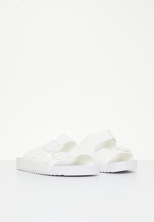 Rebel Republic - Kids strap slides - white