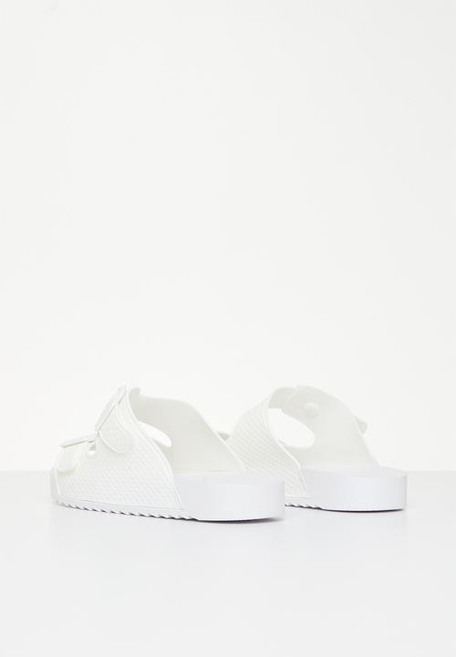 Rebel Republic - Kids strap slides - white