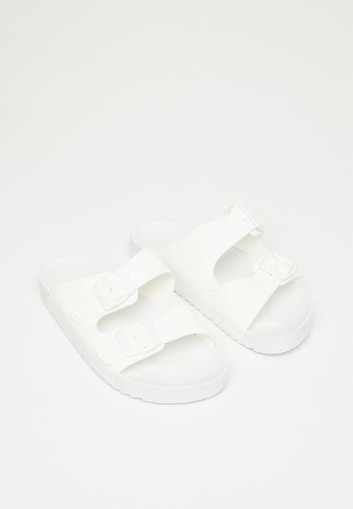 Rebel Republic - Kids strap slides - white