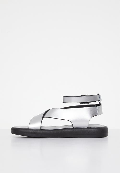 Rebel Republic - Girls crossover strap sandal - silver