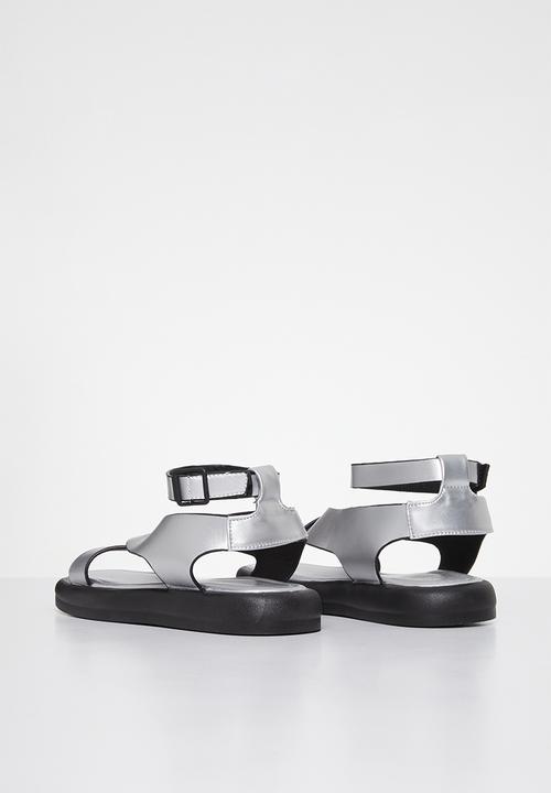 Rebel Republic - Girls crossover strap sandal - silver