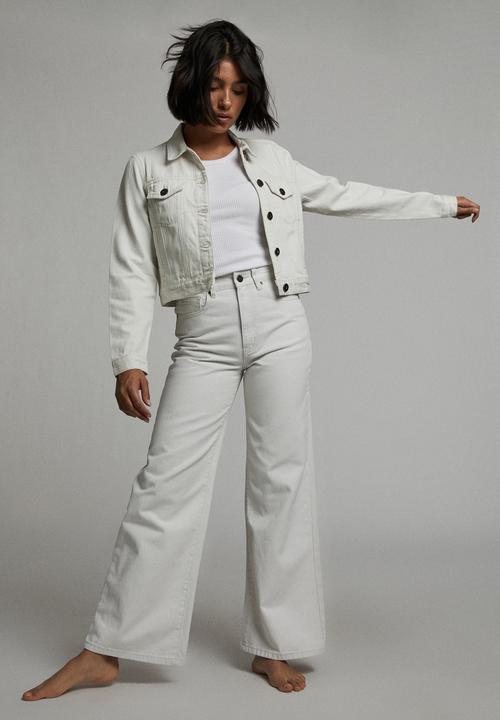 Cotton On - Girlfriend denim jacket - white haven