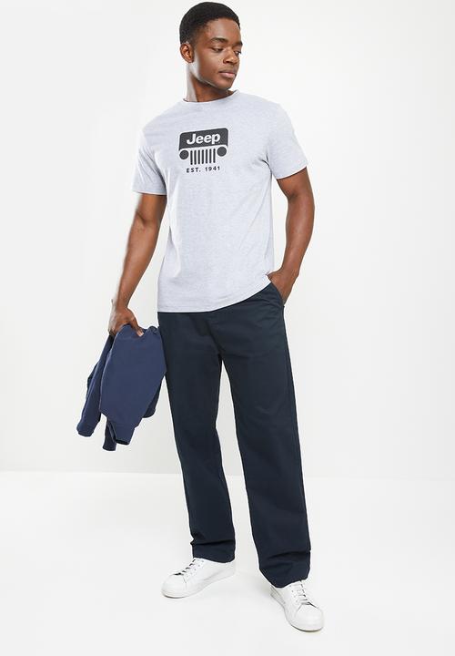 JEEP - Grille icon print tee - grey melange