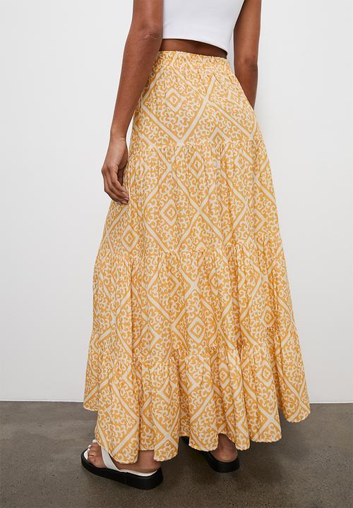 Superbalist - Tiered maxi skirt - orange tile