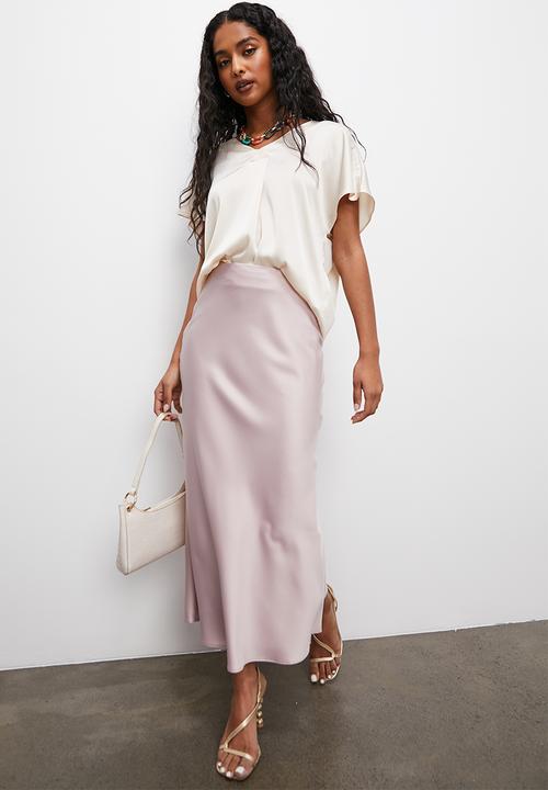 Superbalist - Long midi slip skirt - light mink