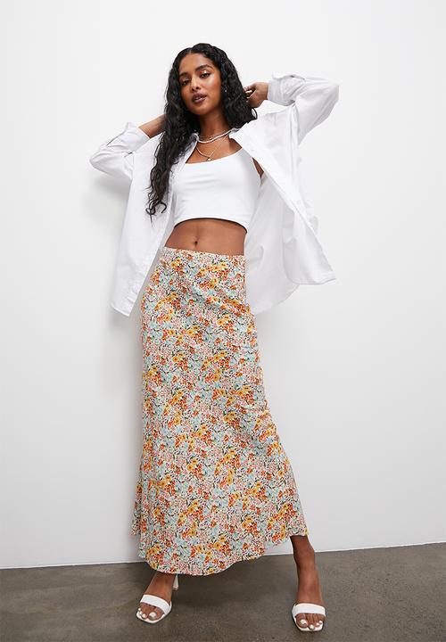 Superbalist - Printed column midi skirt - femme ditsy