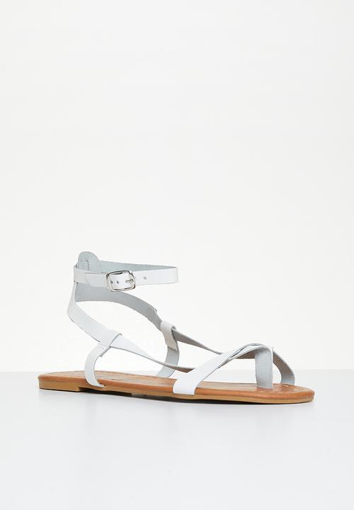 Superbalist - Stace leather ankle strap sandal - milk