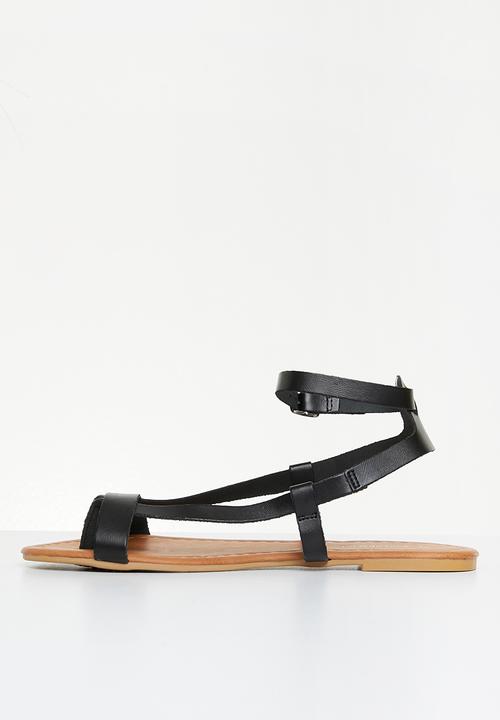 Superbalist - Stace leather ankle strap sandal - black
