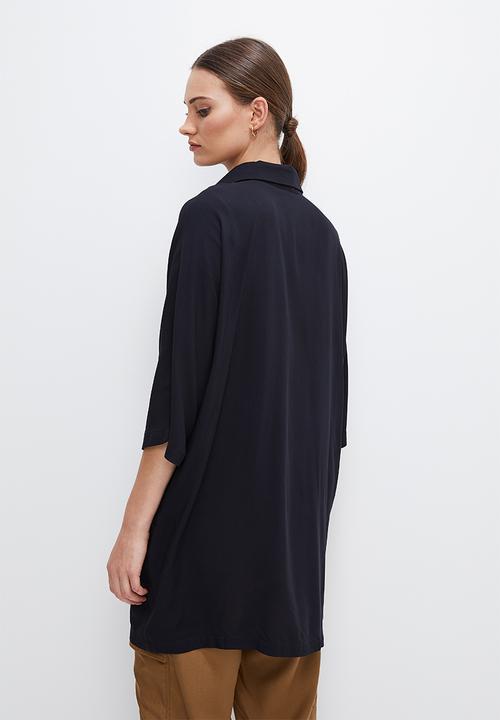 edit - Oversized boxy shirt - black