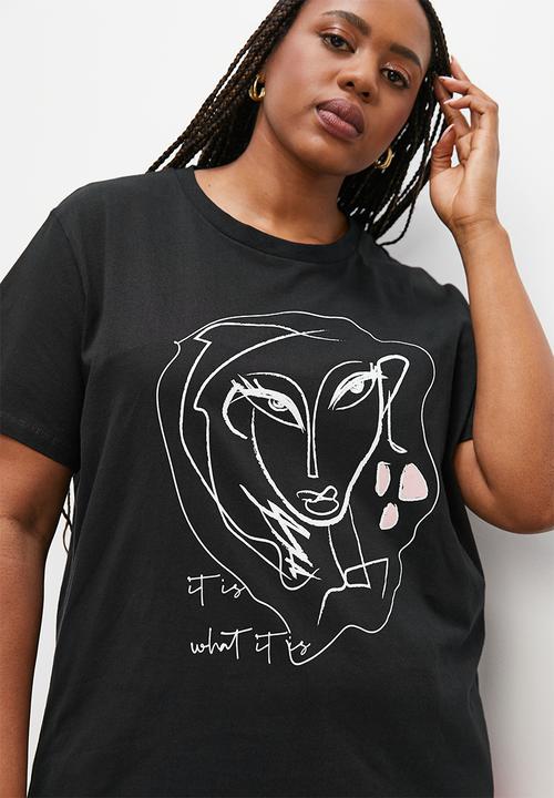 Superbalist - Basic crew graphic tee - black