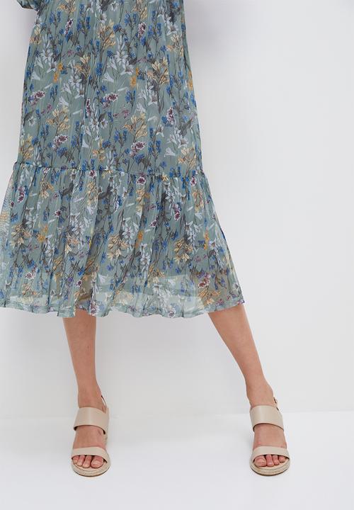 edit - Mesh peasant dress - greys botanical
