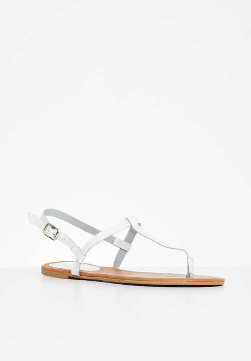 edit - Nadia leather thong - white