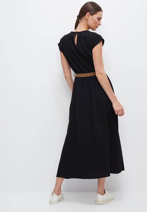 edit - Textured grown on sleeve maxi - black