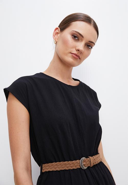 edit - Textured grown on sleeve maxi - black