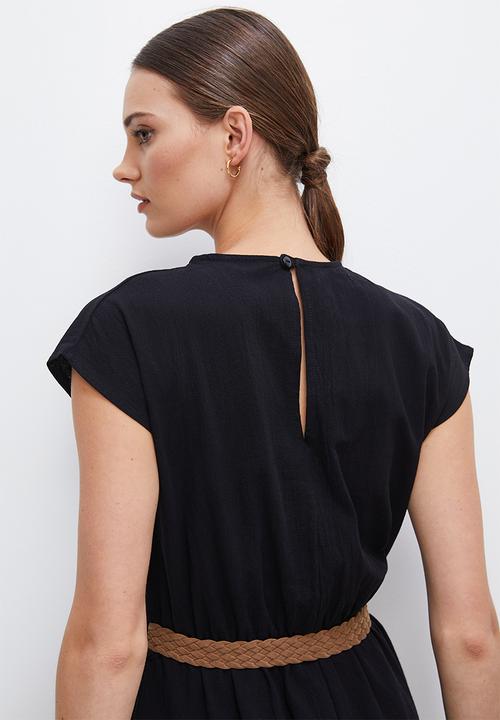 edit - Textured grown on sleeve maxi - black