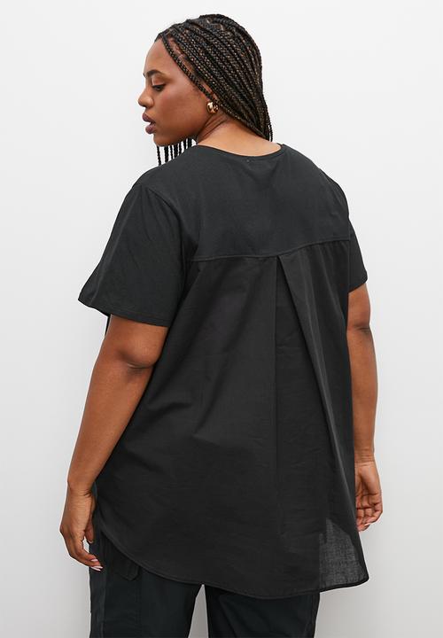 Superbalist - Oversized mixmedia tee - black