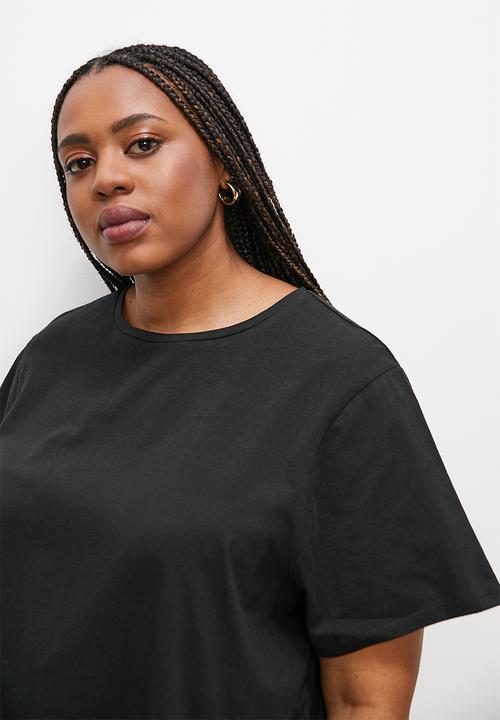 Superbalist - Oversized mixmedia tee - black