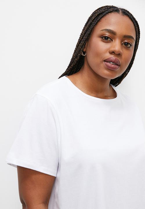 Superbalist - Oversized mixmedia tee - white