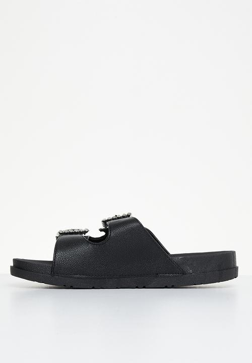 Madison® - Cordelia double buckle slide - black