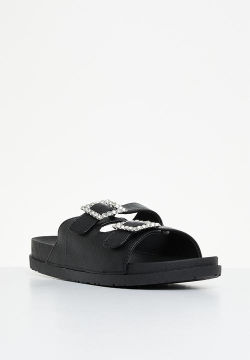 Madison® - Cordelia double buckle slide - black