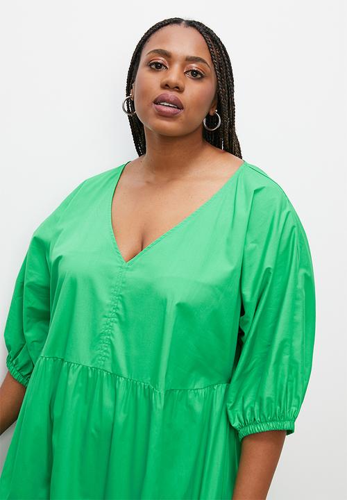 Superbalist - Tiered midi dress - green