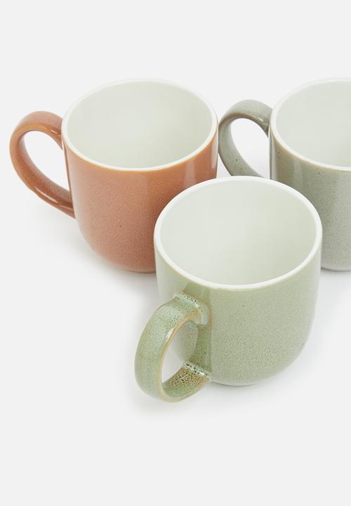 Excellent Houseware - Stoneware mug set of 3 - multi