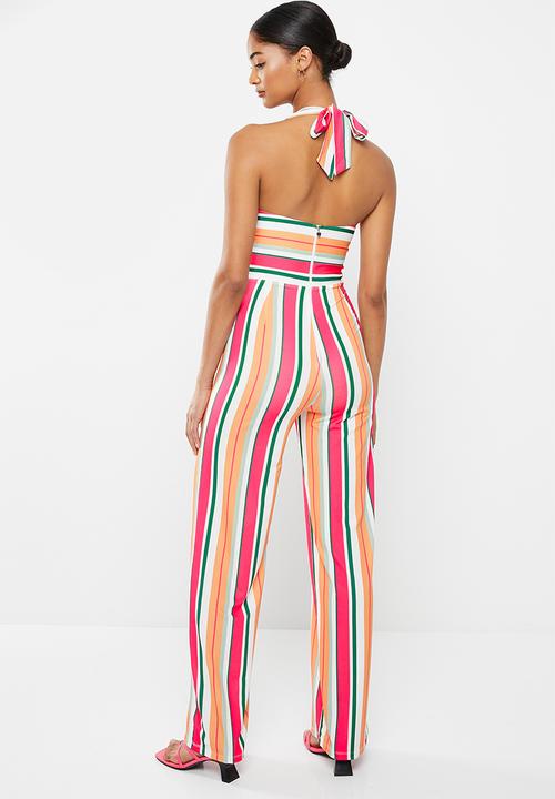 SISSY BOY - Comfort zone: stripe jumpsuit with neck tie - multi 