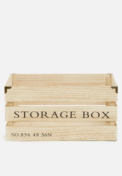 H&S - Wood crate organizer 3 pcs - natural
