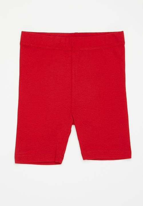 Pop Candy - Girls 2 pack cycling short - red & ink