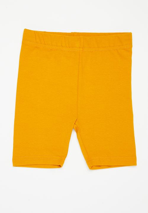 Pop Candy - Girls 2 pack cycling short - mustard & olive 