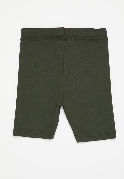 Pop Candy - Girls 2 pack cycling short - mustard & olive 