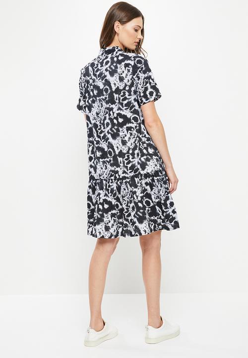AMANDA LAIRD CHERRY - Oslo dress -  black & white tie dye