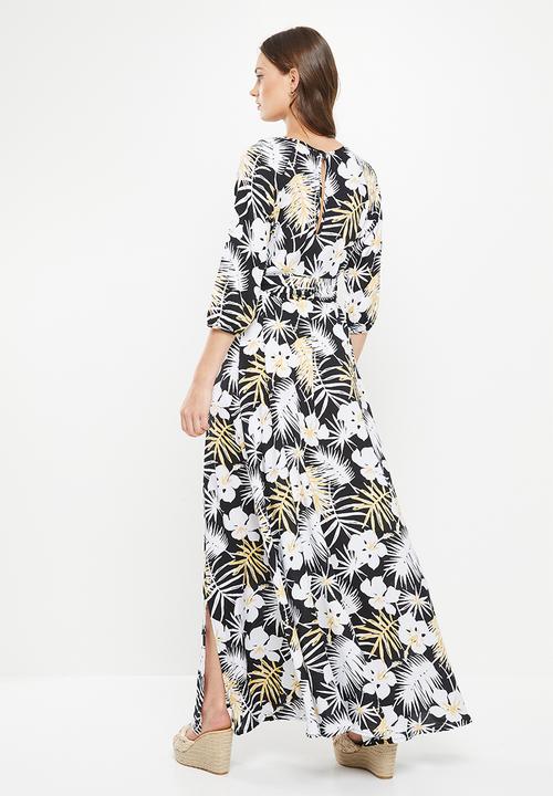 AMANDA LAIRD CHERRY - Elisa dress -  black/white/butter floral