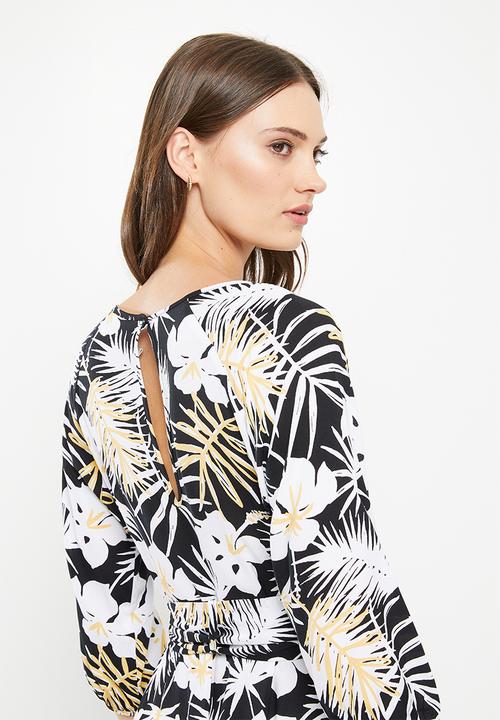 AMANDA LAIRD CHERRY - Elisa dress -  black/white/butter floral