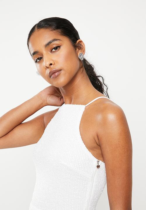 SISSY BOY - Know better: high neck mini dress - off white