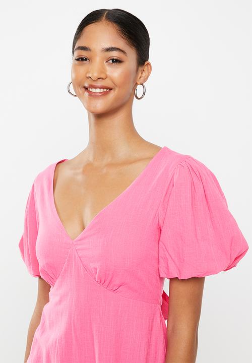 Cotton On - Elise v-neck mini dress - fun pink