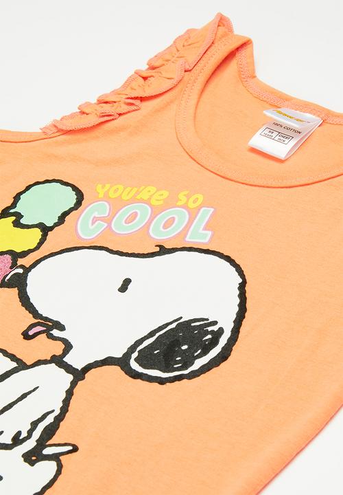 Character Group - Snoopy 2 pack tee & vest - yellow & peach 