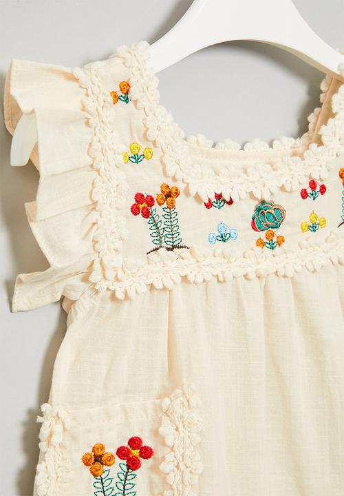 Pop Candy - Frill sleeve dress - cream