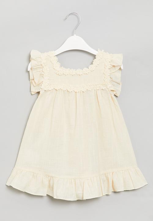 Pop Candy - Frill sleeve dress - cream