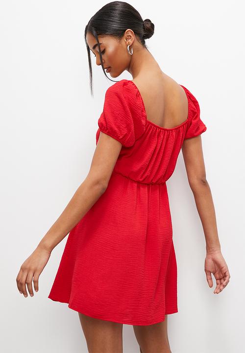 Blake - Cutout trim puff sleeve - salsa