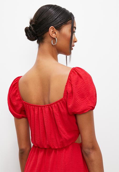 Blake - Cutout trim puff sleeve - salsa