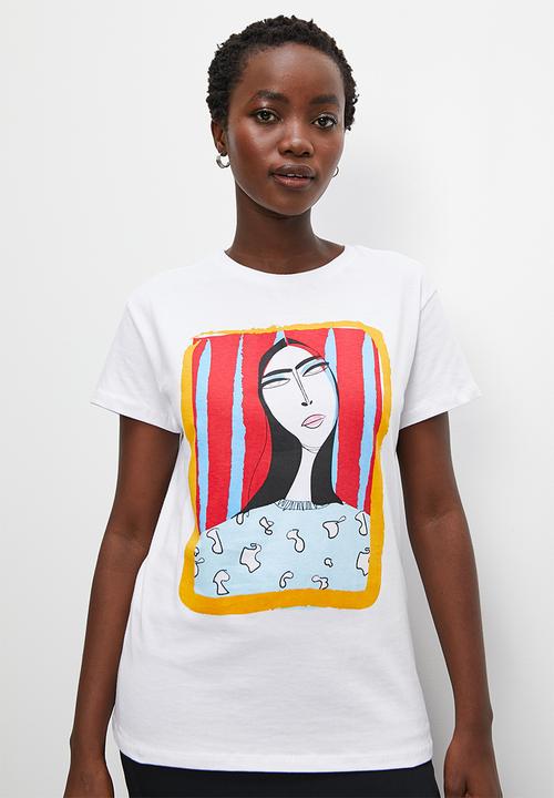 Superbalist - Relaxed tee - white face graphic