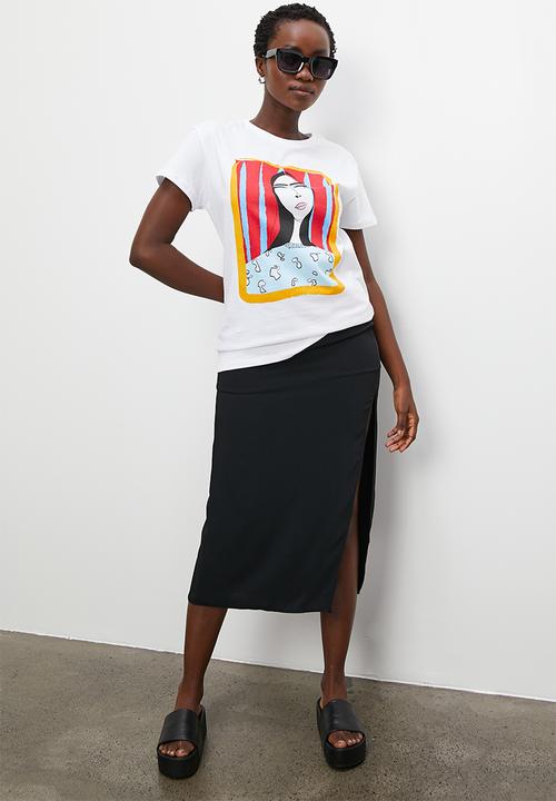 Superbalist - Relaxed tee - white face graphic