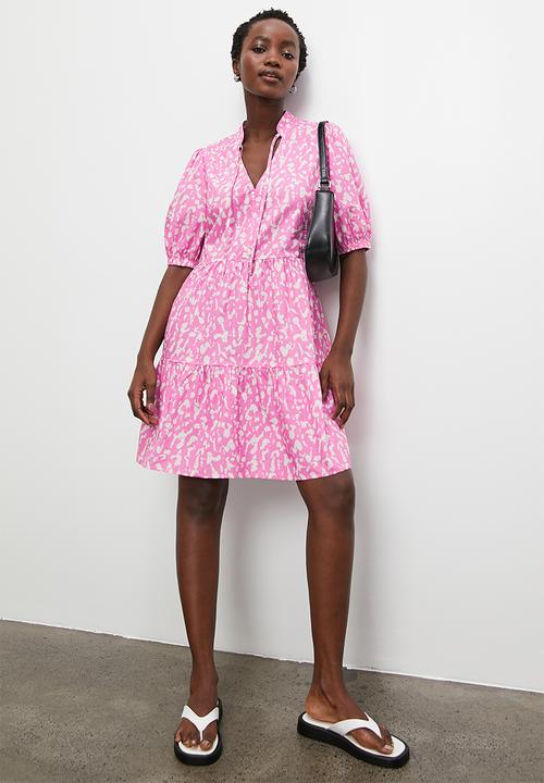 Superbalist - Tiered mini dress - pink minimal