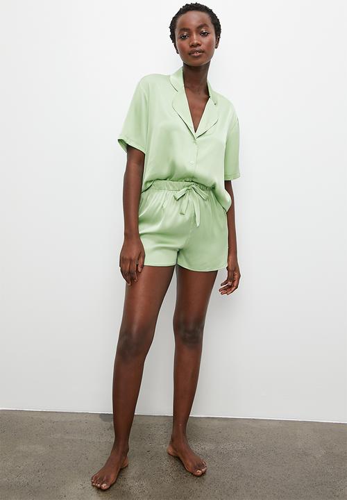 Superbalist - Sleep shirt & shorts set - sage