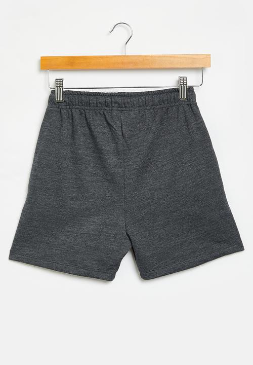 Superbalist - Printed sweat short - charcoal melange
